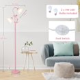 thumbnail image 4 of Pink Flower Floor Lamp, Floral Standing Lamp with 2 LED 5W Blubs, Foot Switch, Modern Corner Tall Lamp with Acrylic Shade, Girls Cute Floor Lamp for Living Room Bedroom Office Kids Reading, 4 of 9