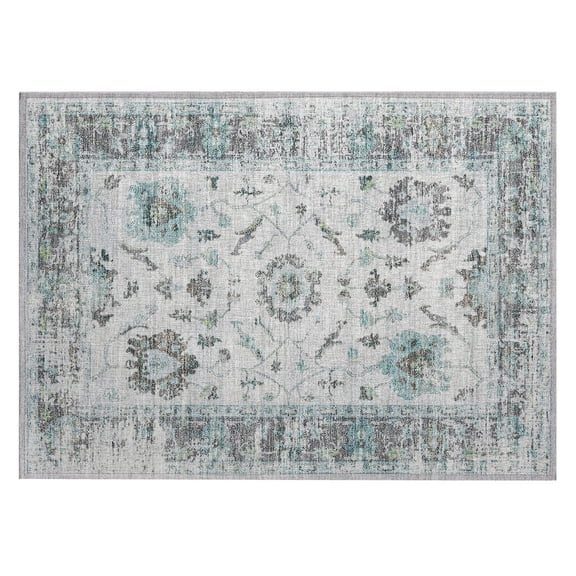 Dalyn Rugs Machine Washable Indoor/Outdoor Chantille Teal 1'8" x 2'6" Rug