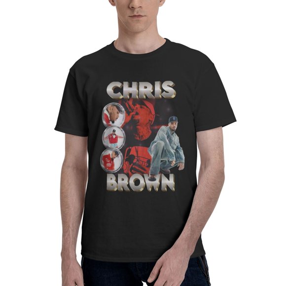 Chris Brown Breezy Bowl XX Men's Cotton T-Shirt Short Sleeve Crew Neck Tee Shirts Casual Solid Tops