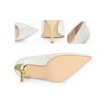 thumbnail image 4 of BLISSFUL STEP Pointy Toe Stiletto Heel Wedding Sparkly Heels Pumps for Women White 8, 4 of 7