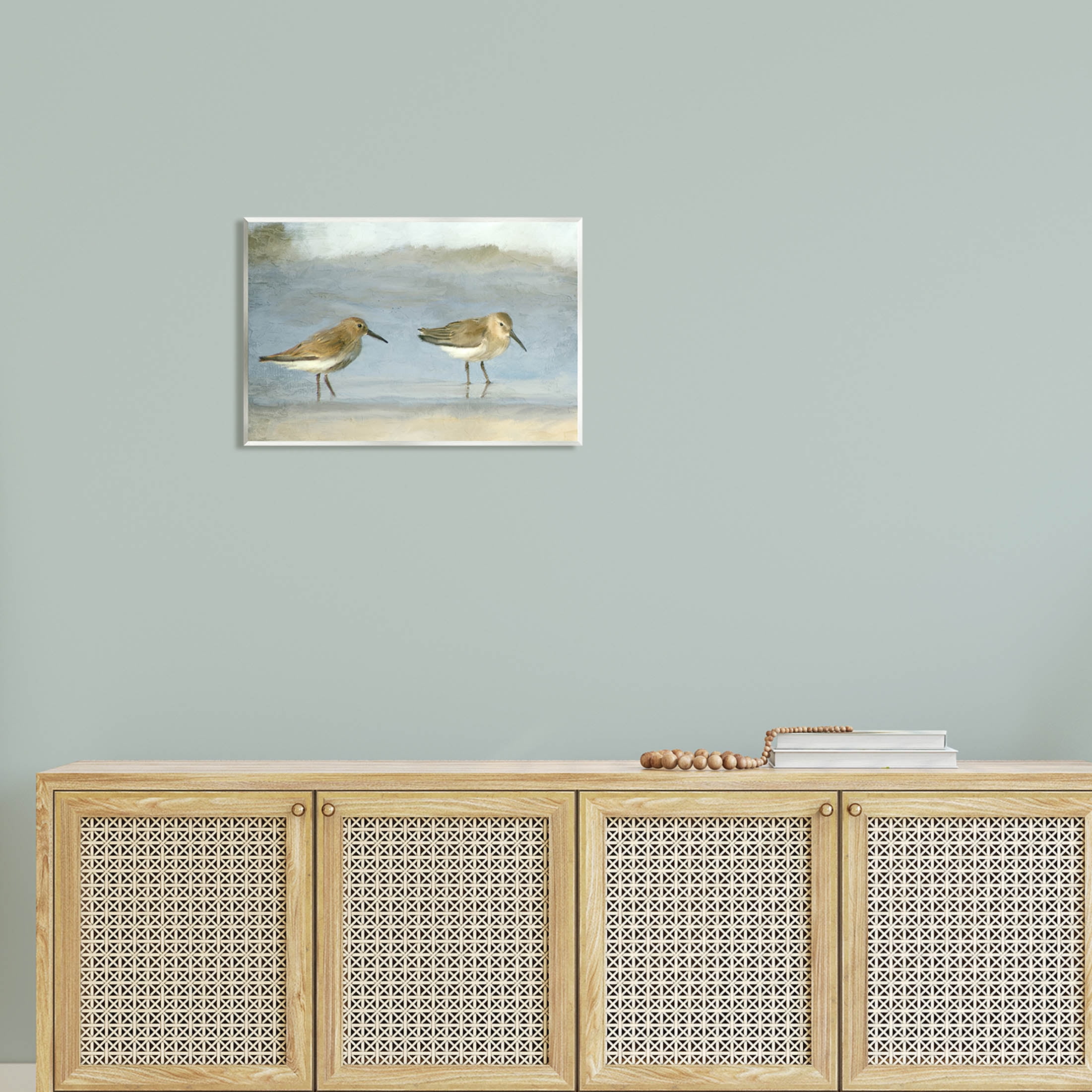 Stupell Industries Two Sandpipers Stepping Beach Shore Painting Unframed Art Print Wall Art, Design by Kim Allen