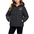 thumbnail image 2 of SGFCWSX Girls Hooded Fleece Lined Puffer Jacket Warm Winter Coat Zip Up Thick Quilted Outerwear with Pockets Black Size 3T, 2 of 9