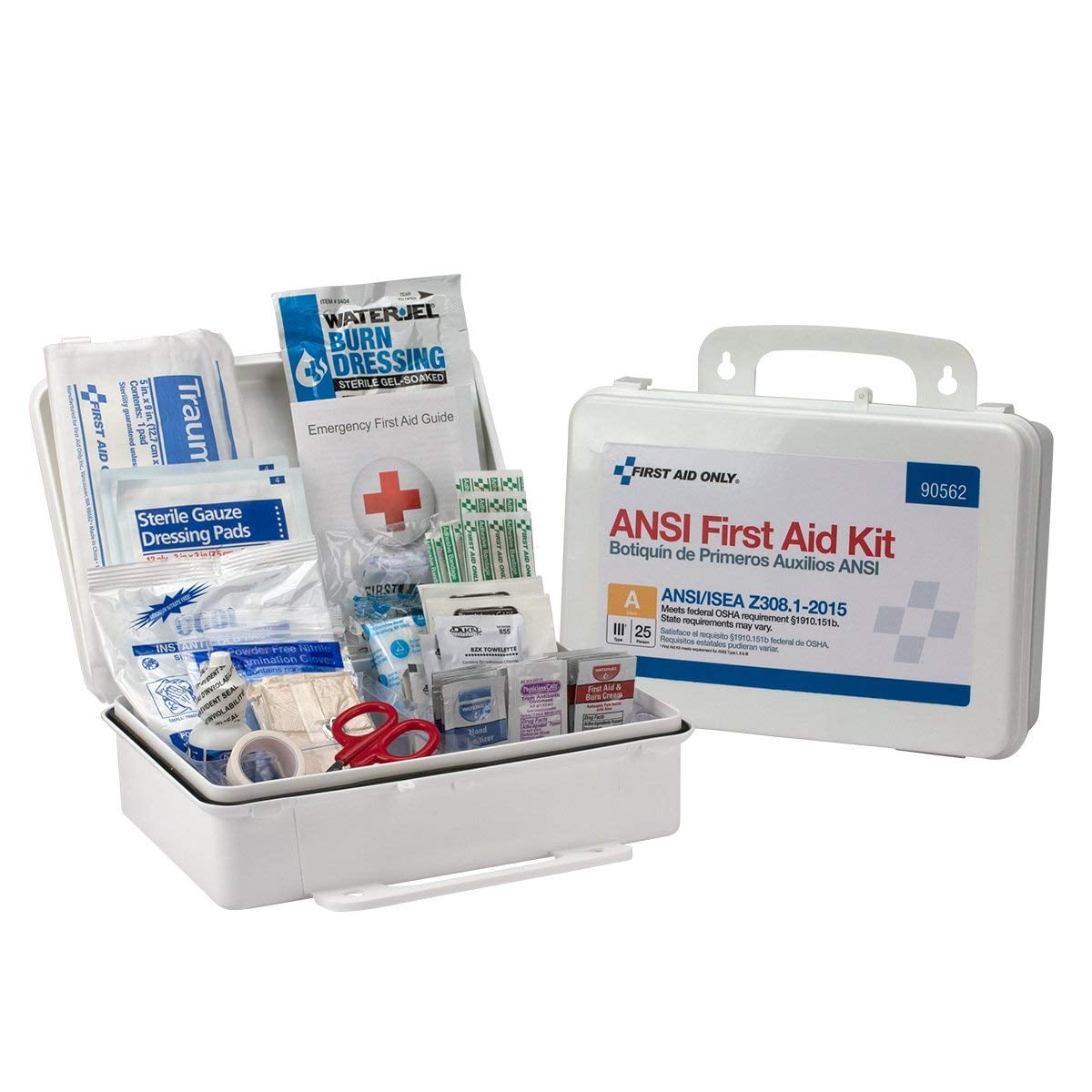 25-Person ANSI A Weatherproof First Aid Kit, Plastic, 1/Each