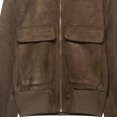 thumbnail image 5 of WLOMHUW Womens Cropped Jakcets Suede Bomber Jacket with Stand Collar Zip Up Short Coat with Pockets, 5 of 5