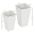 thumbnail image 3 of Outdoor Planter Set of 2, MgO Flower Pots White, Drainage for Garden Patio Yard, 3 of 9