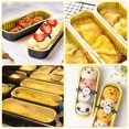 thumbnail image 3 of Moldes para pasteles con tapa,rectangulares de 6.8 onzas,100 mini moldes para pan de aluminio, 100 cucharas de postre con tapa, reutilizables,horneables, aptos para brownies pasteles pan, 3 of 7