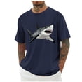 thumbnail image 1 of Chemise à Manches Courtes Imprimée Col Rond pour Hommes, 95 % Polyester 5 % Spandex, Ajustement Décontracté Respirant, Tissu Doux, pour Usage Quotidien en Extérieur, Printemps Été, 1 of 5