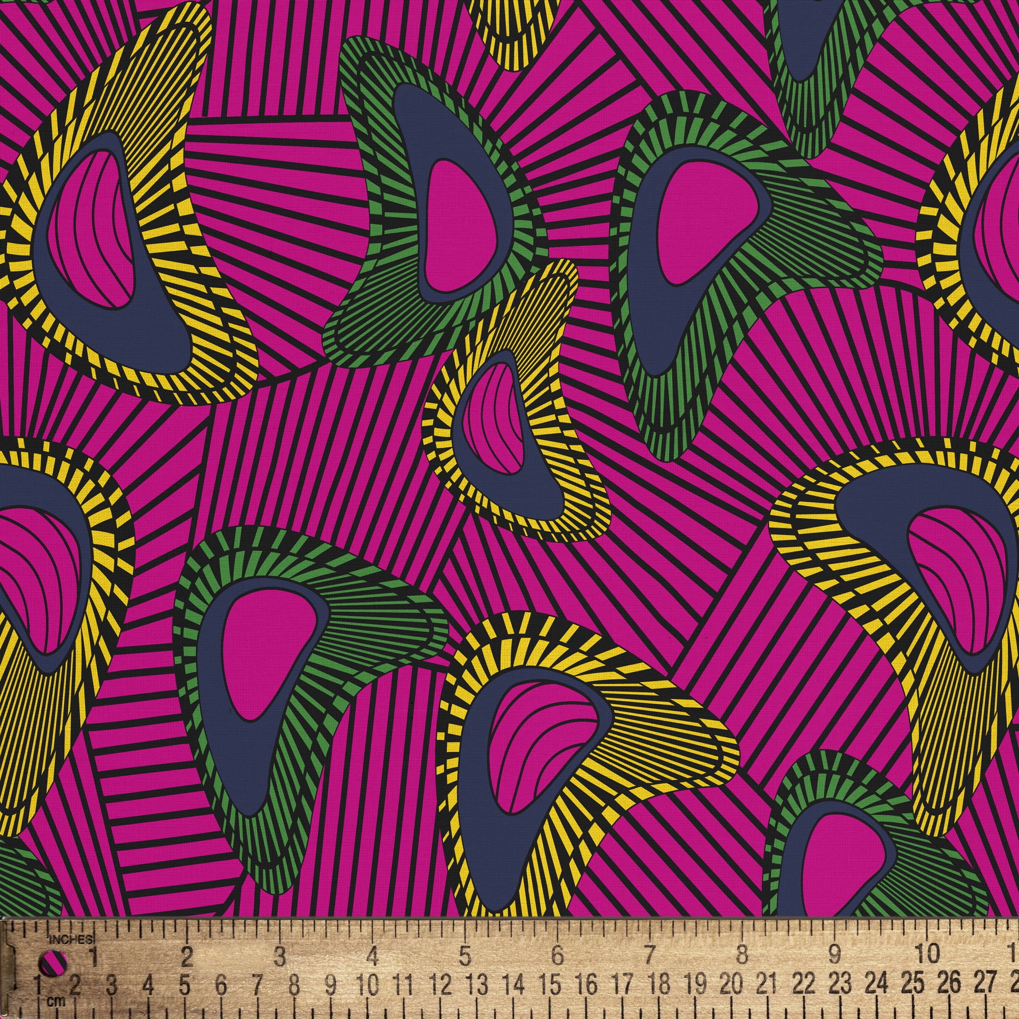 1 Yard 100% Cotton African Wax 2, Fuschia, 44" Wide for Quilting & Sewing by David Textiles