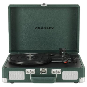 CR8005F-EM Cruiser Plus Vintage 3-Speed Bluetooth in/Out Suitcase Vinyl Record Player Turntable, Dark Emerald