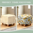 thumbnail image 6 of SCRAWLGOD Daisy Floral Print Yellow White Ottoman Cover Stretch Square Ottoman Slipcover for Foot Stool, Anti-Scratch Folding Storage Furniture for Living Room with Nonslip Elastic Bottom, 6 of 7