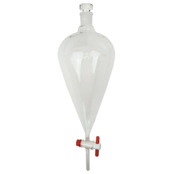 Separatory Funnel with PTFE Stopcock, 2000ml Capacity by Go Science Crazy