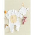 thumbnail image 3 of Bagilaanoe Newborn Easter Outfits Baby Girl Boys Footed Jumpsuit + Hat Long Sleeve Bodysuit 3M 6M 12M 18M Infant Spring One Piece Romper, 3 of 9
