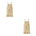 thumbnail image 1 of Minnieouse Camisón Florales Vestido de noche Cuello Loungewear Suelto Casual Ropa de dormir Fiesta de vacaciones en casa Amarillo amarillo azulado L 2piezas, 1 of 6