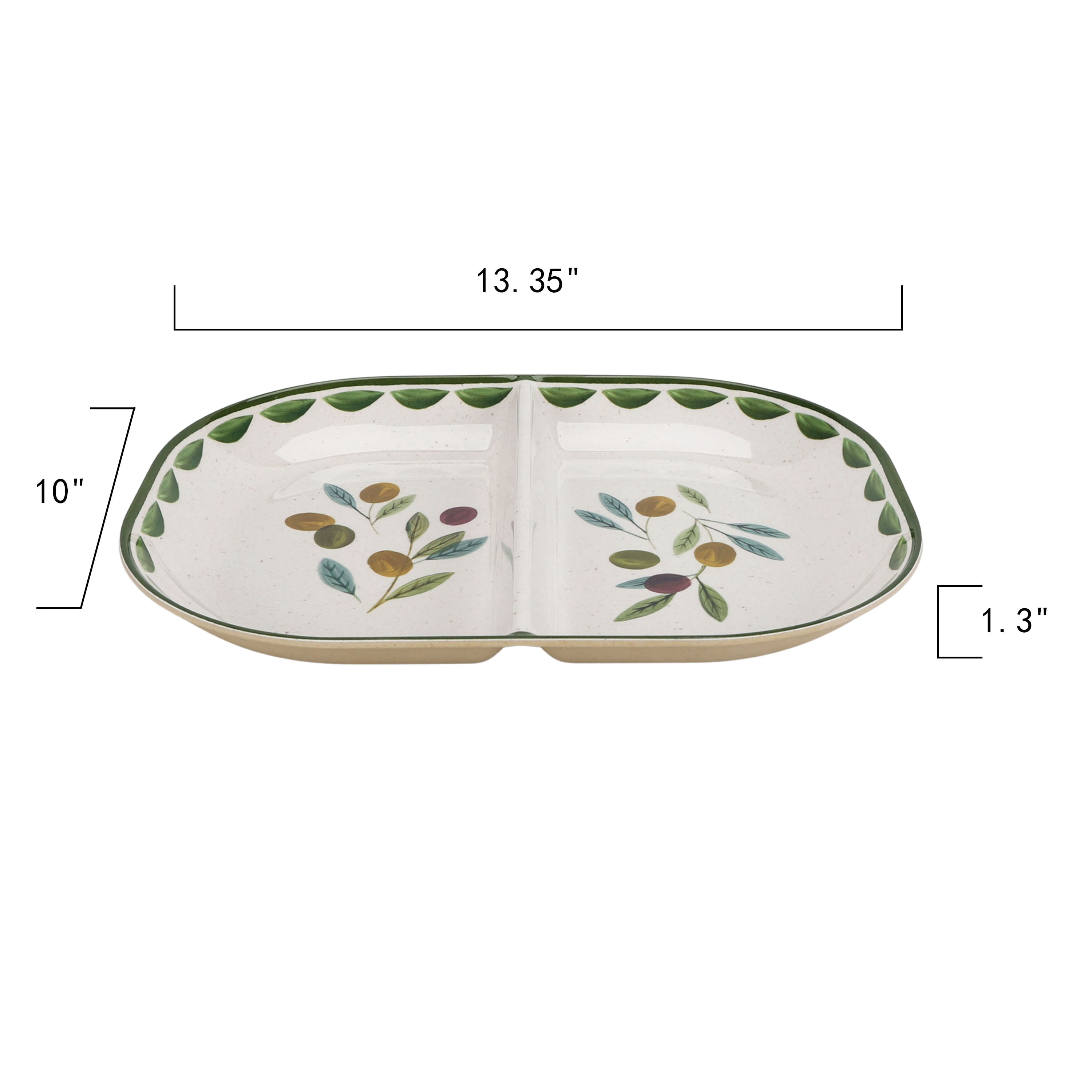 Better Homes & Gardens Olive Divided Tray in Beige - BPA Free, Dishwasher Safe