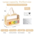thumbnail image 2 of Bolsa de maquillaje Eurovicky con parche con letras de chenilla transparente e impermeable, 2 of 8