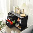 thumbnail image 3 of Costway 3-Drawer File Cabinet Mobile Lateral Cabinet Printer Stand Black, 3 of 10