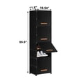 thumbnail image 4 of BGTREND 9 Tier Narrow Shoe Rack with Covers Shoe Storage Organizer Holds 18 Pairs for Closet Entryway Hallway, Black, 4 of 9