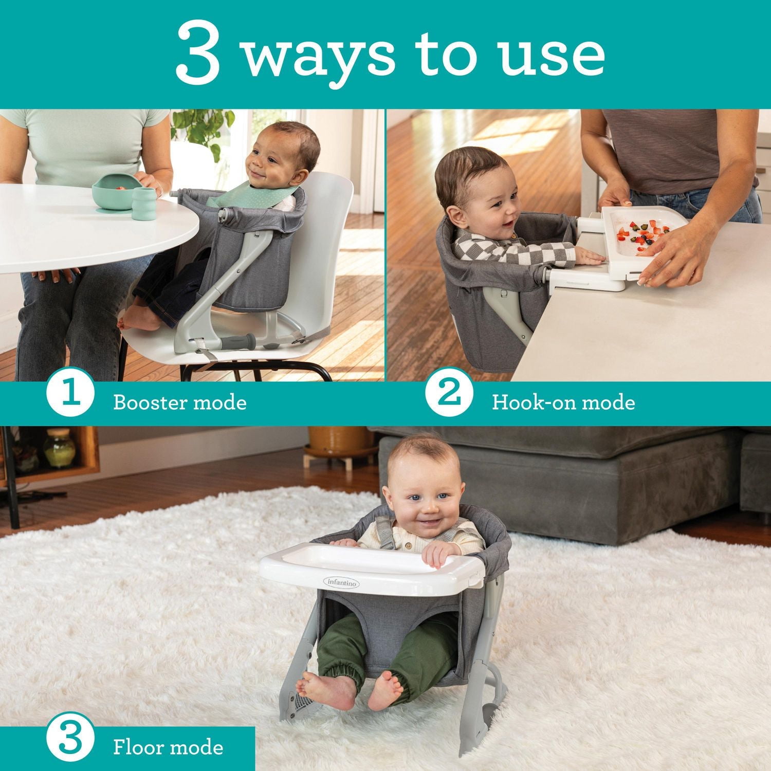 Infantino The Ultimate Travel Booster, Foldable high chair booster