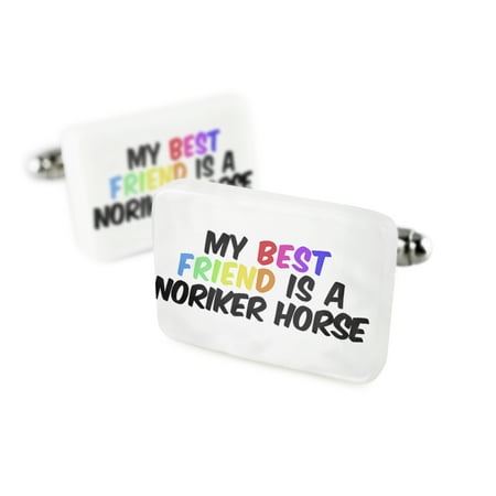 Cufflinks My best Friend a Noriker Horse Pinzgauer, HorsePorcelain Ceramic NEONBLOND