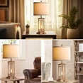thumbnail image 6 of 27.5 Tall Farmhouse Table Lamp with USB C + USB A Charge Ports, Rustic Living Room Lamp, Black Industrial End Table Lamp for Bedroom Living Room Nightstand (Wood), 6 of 6