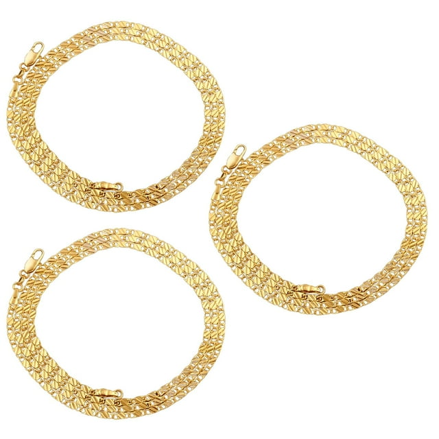 Cadena de acero inoxidable AuraSparks 3Pzas Sterling 925 50cm 2mm de grosor