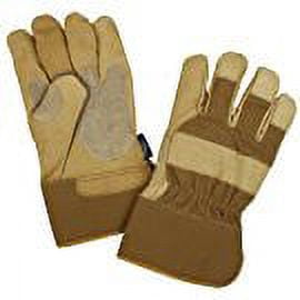 Gordini/Carhartt Usa A518BRN L Work Gloves, Leather & Cotton Duck, Large