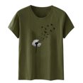 thumbnail image 4 of Fiudx Ofertas Flash Del Día Solo En Línea Blusa de Manga Corta con Estampado de Moda para Mujer, Divertida Camiseta con Cuello Redondo, 4 of 5