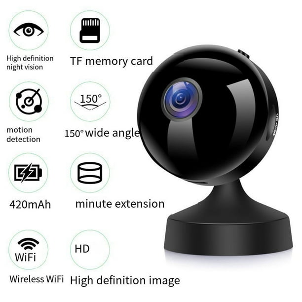 Electrónica, Hogar inteligente, Seguridad, Cámara de vigilancia inalámbrica con visión nocturna de 1080p, gran angular de 150°, control remoto, visión real desde teléfono móvil, 420 mAh, llamadas de v