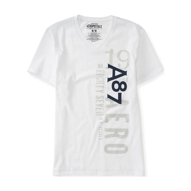 Camiseta gráfica Aeropostale con cuello en V Vert para Hombre Blanca Extra Pequeña