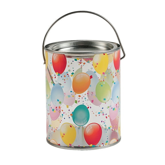 Fun Express 4" x 5" Birthday Party Paint Bucket Favor Containers - 6 Pieces