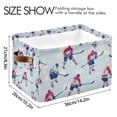 thumbnail image 4 of Yayeee Canvas Storage Basket with Handles for Shelves Fabric Bins Closet Organizer, Blue Ice Hockey, 4 of 8