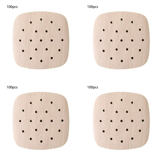 Air Fryer Perforated Parchment Sheets 100 Count Grease Proof Non Stick Baking Liners for Healthier Cooking 400PCS