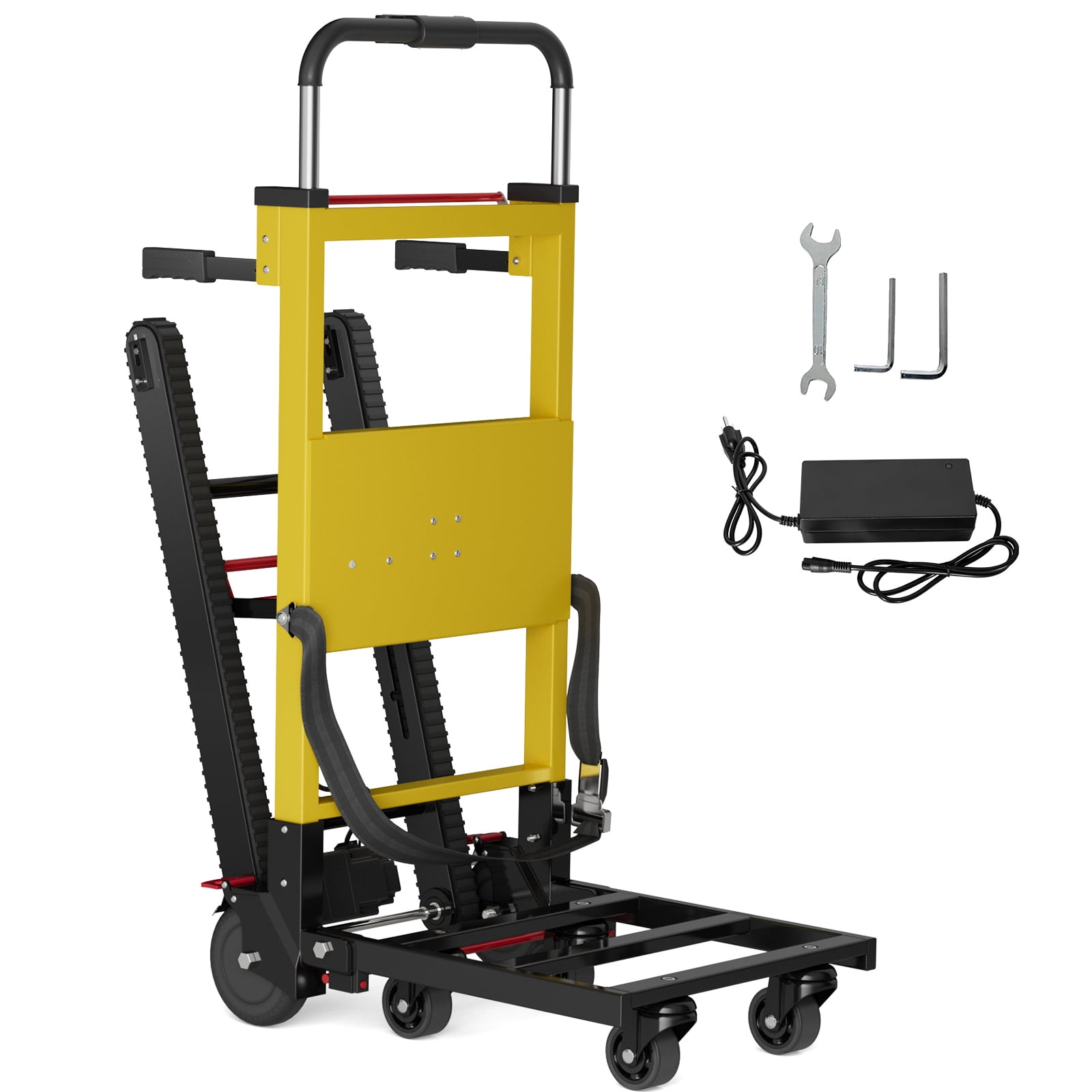 Joreek Electric Stair Climbing Dolly 3 Adjustable Speeds and 485lbs Max Load Capacity Powered Stair Climber Dolly with 6 Wheels