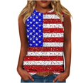 thumbnail image 2 of Aloohaidyvio American Flag Crew Neck Tank Tops Women 4th of July Patriotic Tank Shirt USA Flag Stars Stripes Print T-Shirt, 2 of 5
