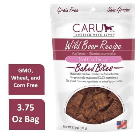 UPC: 0851395005206 | Caru Soft n Tasty Wild Boar Recipe Baked Bites Dog Treats 3.75 Oz.