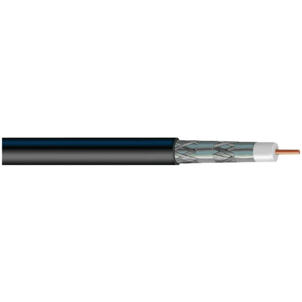 Vextra V621qb Quadshield Rg6 Solid Copper Coaxial Cable, 1,000ft (black)