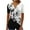 1-Black, variant on AOOCHASLIY Fashion Women T-shirts Summer Fold Printed Regular Women Short Sleeves Blouses V Neck Button Tops