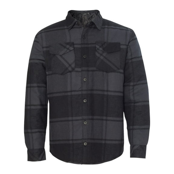 Burnside - Quilted Flannel Shirt Jacket - 8610 - Black Plaid - Size: 2XL