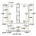 thumbnail image 4 of Design House 202457 6-Hole 1/4-Inch Radius Door Hinge, 3.5", Satin Nickel, 4 of 9