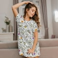 thumbnail image 3 of Naloa Fastfood 2 Print Women Nightgowns,Womens Loungewear,Short Sleeve Sleepwear,Comfy Ladies Nightdress, 3 of 6