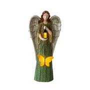 Mainstays Solar Lantern Angel Holding Lantern Garden Statue