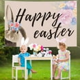 thumbnail image 2 of hulanddfd Spring Easter Garden Photography Backdrop, Rabbits Eggs Background 70.9"x45.3" Vinyl Outdoor Hanging Banner Party Photo Prop for Easter Party Family Gathering Photography Studios, 2 of 5