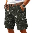 thumbnail image 2 of Graffiti Style Cargo Shorts For Men With Side Pockets And Adjustable Waistband Showcasing Streetwear Aesthetic Black L, 2 of 5