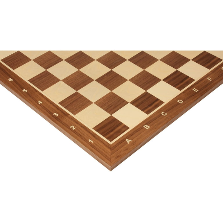 Sunrise Chess & Games, Chessboard No. 5, No Coordinates, Walnut/Maple, Inlaid, Tournament Board, Elegant Design, Gift Idea, Ideal for Medium  Figures