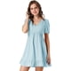 thumbnail image 1 of Vestido De La Muñeca Cuello V Manga Corta Dobladillo Con Volantes Para Mujeres Azul Claro S, 1 of 5