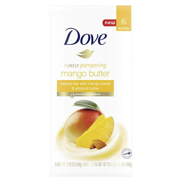 Dove With Mango Butter Beauty Bar 3.75 oz, 6 bars