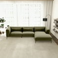 Saviola Green Velvet Japandi Style Modern Living Room Corner Sectional