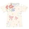 thumbnail image 5 of Zwiiyzr Toddler Baby Girls Boys Summer Outfits 2Pcs Casual Short Sleeved Jogger Shorts with Drawstring Home Print Sports Baby Clothes Summer Two-Piece Set Khaki, 5 of 6