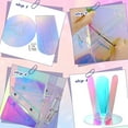 thumbnail image 3 of Acrylic Round Clear Iridescent Side Table Rainbow Acrylic Coffee Table Rainbow Colors End Tables Modern Accent Night Stand Iridescent Table for Bistro Office (Iridescent Style, 17.8 x 17.8 x 4.3 Inch), 3 of 6