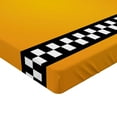 thumbnail image 2 of Ambesonne Modern Fitted Sheet, Yellow Cab Artdeco, Twin XL Size, Orange White and Black, 2 of 3